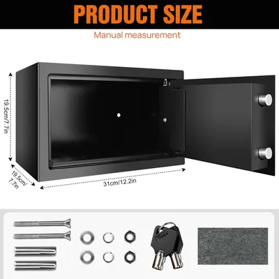 Produktbild von Elektronischer Safe - Digitaler Sicherheitstresor 8,5 L - Stahlkonstruktion - Zahlencode-Tastatur - Für Zuhause, Büro, Hotel - Schwarz