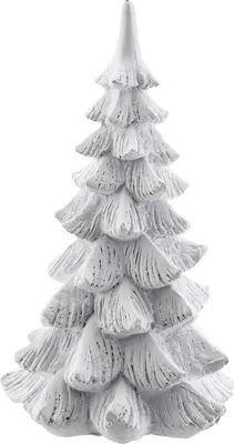 Produktbild von Dekofigur Tannenbaum stehend Polyresin Ø 9 x 16 cm weiß