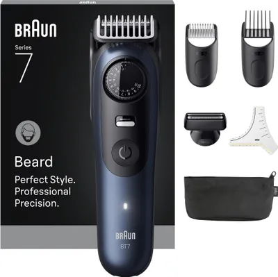 Zdjęcie produktu dla Braun BeardTrimmer 7 BT7520 Akumulator 40 2 cm Wet & Dry Czarny, Niebieski