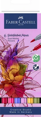 Immagine prodotto di Faber-Castell 164527 FABER-CASTELL pennarello acquerello GOLDFABER, confezione da 6 fiori