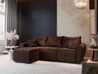 Produktbild von Masseno Ecksofa MADISON mit Schlaffunktion L-Form, Sofa mit Bettkasten, Wohnzimmersofa, Couch, Soffa, Bettsofa, Couchgarnitur- Braun, KRONOS 06
