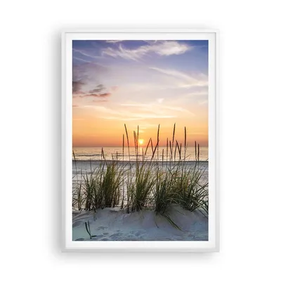 Produktbild von Gerahmtes Poster - Weißer Rahmen - Westen Sonne Strand - 70x100 cm - Wand Bild - Wanddeko - Wandbilder - Kunstposter - Wandposter - Bilderrahmen - Bilder - Kunstdruck - Wandbild - P2WPA70x100-4201