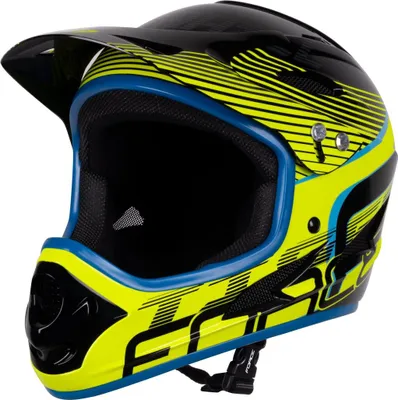 Produktbild von Force Tiger Downhill Helm Integral schwarz/fluo/blau größe L/XL 59-61 cm 902105