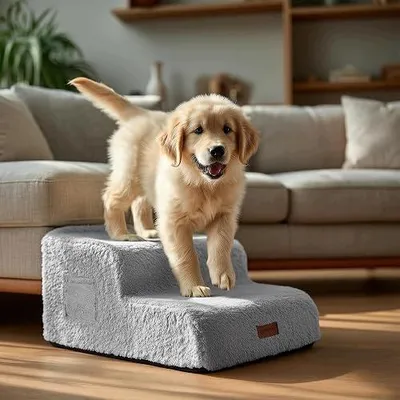 Zdjęcie produktu dla Schody dla psa 3 stopniowe rampa antypoślizgowa łóżko sofa małe psy