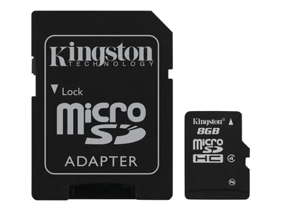 Produktbild von Kingston Speicherkarte MicroSDHC Card 8 GB Kit Class 4