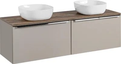 Produktbild von Badezimmerschrank 160 Cm Mit Arbeitsplatte Und 2 Aufsatzwaschbecken