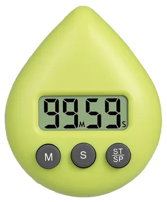 Image de Minuteur de cuisine numérique - Étanche, en forme de goutte d'eau, avec ventouse - Idéal pour la douche, la cuisine et la salle de sport - Disponible en 5 couleurs