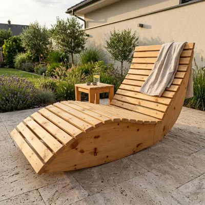 Produktbild von Gartenliege "Schaukel-Sannerl" (Zirbe) Breite 90cm Schaukelliege Relaxliege