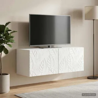 Immagine prodotto di Maison Exclusive - Mobile TV da parete 98 x 41 x 30 cm, bianco lucido