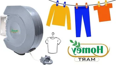 Image de Corde à linge pliable résistante aux intempéries, 15 m, grise, très résistante