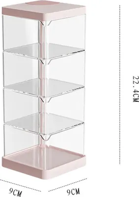 Produktbild von INF Vierstufiger drehbarer Organizer: 360° Aufbewahrungslösung für Schreibtisch Rosa