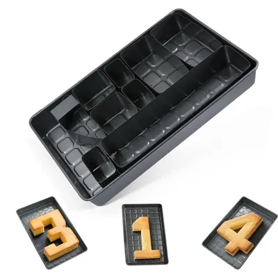 Produktbild von Verstellbare Antihaft Backform Zahlen Buchstaben Aluminium DIY Kuchenform Set