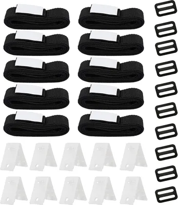 Produktbild von Poweka Befestigungsset für Pool-Solarabdeckung, inklusive 10 Universalriemen, 10 Platten und 10 Schnallen