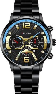 Produktbild von Fulaida Herrenuhr Schwarz Blau - Stilvoll & Modern für jeden Anlass KP25977