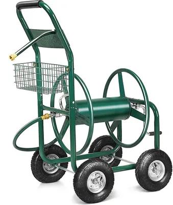 Produktbild von Bęben na wąż ogrodowy COSTWAY 80M, na wąż 5/8", bęben na wąż z koszem, uchwyt na wąż metalowy, bęben na wąż z wężem przyłączeniowym 189cm