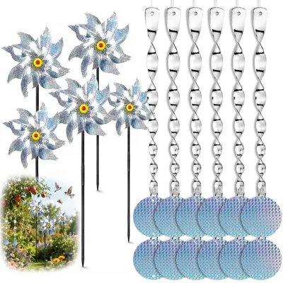 Produktbild von Windmühlen-Set duivenabweisend, 23-teilig, für Garten und Terrasse