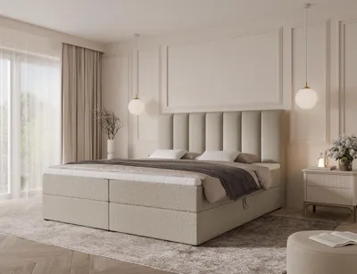 Produktbild von Emlar Boxspringbett Bella 200x200 - Bett mit Matratze und Topper - Boxspringbett mit Bettkasten und Matratze - Boxspringbett Creme (Quelle 06)