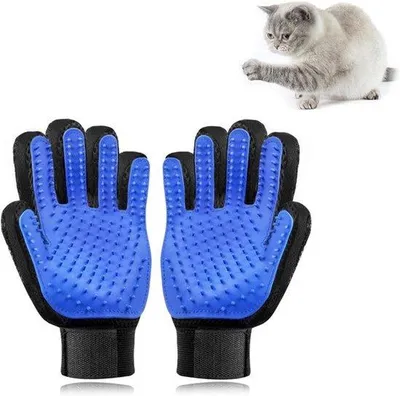 Productafbeelding van Handschoen voor huisdieren, geschikt voor vachtverzorging van honden en katten - Massage- en ontklushandschoen - Siliconen vachtverzorgingshandschoen