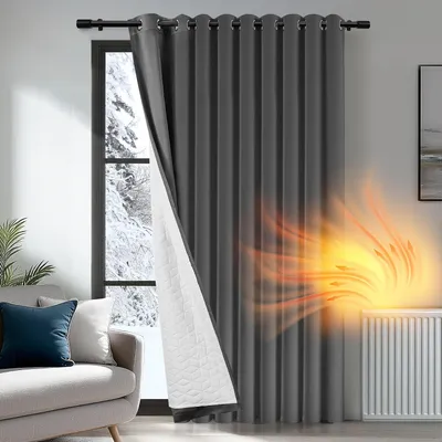 Obrázek produktu pro Zatemňovací závěsy do obývacího pokoje nebo ložnice, s tepelnou izolací – tmavě šedé – 1 kus