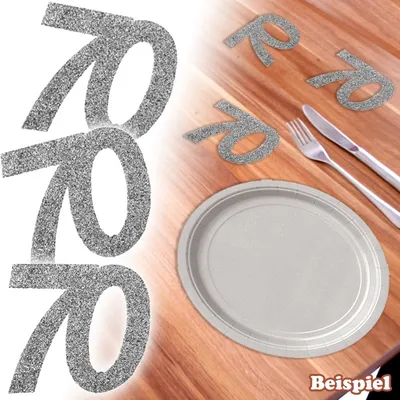 Produktbild von 6 Glitter-Konfetti 70 silber