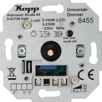 Produktbild von Kopp 845500181 LED Universal Druckwechsel-Dimmer RLC-LED 100W