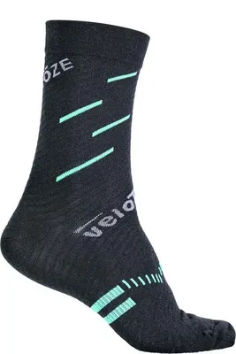Produktbild von VeloToze Radsocken Wolle Kompression S/M schwarz/blau - aktive Kompress...