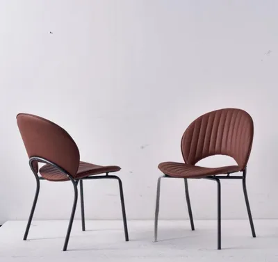 Produktbild von Brauner Esszimmer Stuhl Luxus Lehnstühle Küchenstuhl Leder Holz Stühle