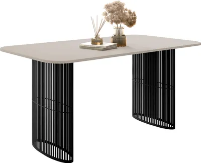 Produktbild von MIRJAN24 Tisch Arcadia, Esszimmer Tisch, Beine aus Stahl (Farbe: Schwarz / Cashmere)