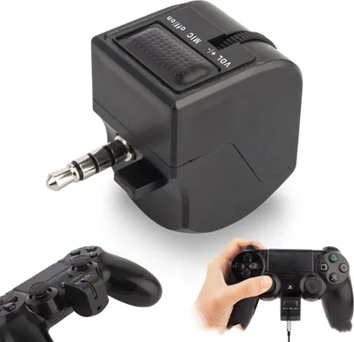 Immagine prodotto di adattatore per cuffie con jack audio da 3,5 mm e controllo del volume del microfono per PlayStation 4 PS4 Interfaccia 3.5MM