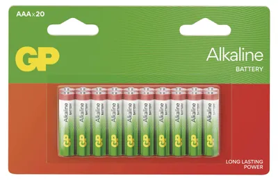 Alkalická baterie GP Alkaline AAA (LR03), 20 ks