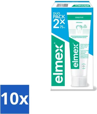 Image de Dentifrice Elmex - Sensitive Duo Pack - Dents sensibles - 2 x 75 ml - Lot avantageux - 10 pièces
