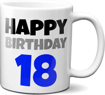 Produktbild von Happy Birthday 18 - Kaffeetasse Tasse mit Spruch Geschenk 18 Jahre (blau)