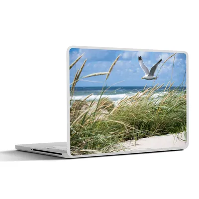 Produktbild von MuchoWow® Laptop Aufkleber Sticker Cover Strand - Vogel - Pflanzen 30x21 cm - Sticker für Laptop - Selbstklebend
