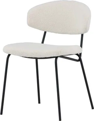 Produktbild von FURNLUX Esszimmerstuhl Chico Weiss Und Schwarz 50cm / Hauptfarbe: Weiß / Abmessungen: 50 x 57 x 79 cm