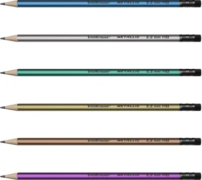 Produktbild von Bleistifte HB mit Radiergummi Metallic 12 Stück