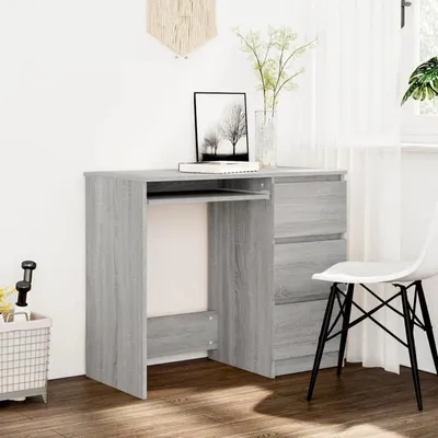 Imagen del producto de Escritorio – Mesa de ordenador en roble Sonoma gris – Compacto 90x45x76 cm