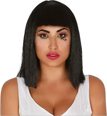 Produktbild von Kleopatra Perücke mit schwarzem Pony, Königin von Ägypten