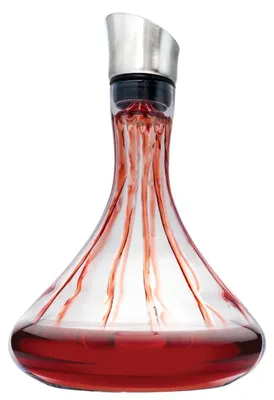 Glaskaraffe mit Filter und Edelstahl-Ausgießer, 1 l