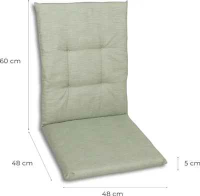 Produktbild von GO-DE Textil, Sesselauflage Mittellehner, Einzelset, Farbe: hellgrün, Maße ca.: 108 cm x 48 cm x 5 cm, Rückenhöhe: 60