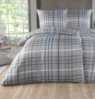 Produktbild von Kuscheli® Bettwäsche 135x200 4 teilig |   & für Allergiker geeignet |Bettwäsche Set mit je 2 Bettbezügen 135 x 200 & Kissenbezügen 80x80 | modern & hochwertig, Farbe:D02