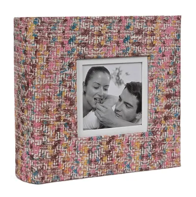 Image de ALBUM relié SIMILICUIR pour 200 photos 10x15 cm. avec description FUN rose