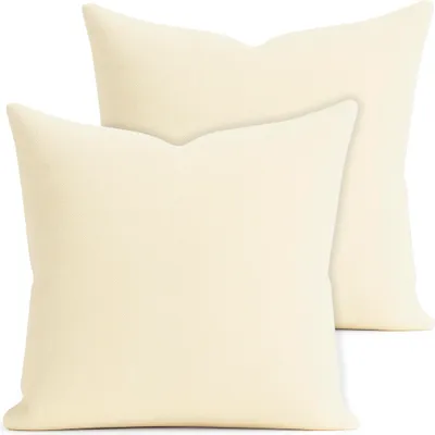 Produktbild von 2er Set Kissenhülle 40x40 cm cremeweiß pflegeleicht mit Reißverschluss