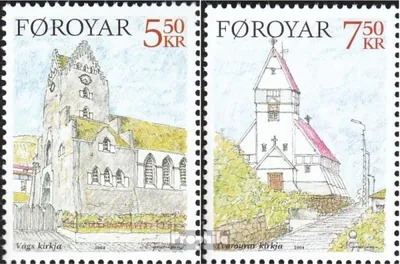 Produktbild von Briefmarken Dänemark - Färöer 2004 Mi 511-512 (kompl.Ausg.) postfrisch Kirchen