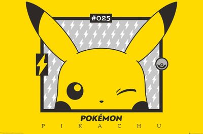 Pokemon Pokémon Poster Pikachu wink