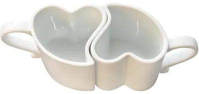 Immagine prodotto di Tazze a forma di cuore per gli innamorati - bianco