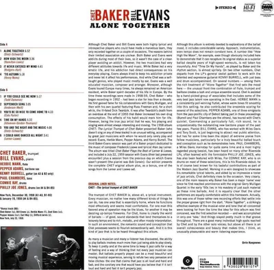 Obrázek produktu pro Chet Baker & Bill Evans - Alone Together (Limited Edition) (180 g) (LP)