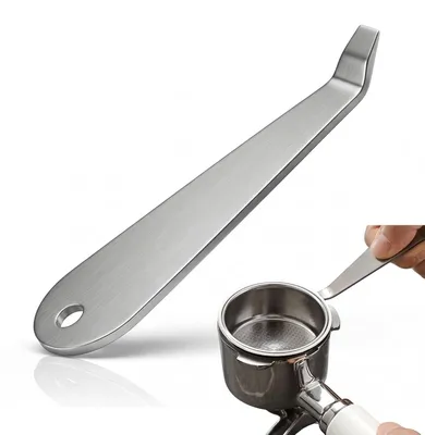 Kaffeesiebabnehmer aus Edelstahl, 1 Stück, 91 x 25 mm, silber