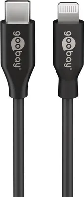 Immagine prodotto di Goobay 39428 Cavo di ricarica e sincronizzazione Lightning - USB-C™, 0,5 m, nero - Cavo MFi per Apple iPhone/iPad nero
