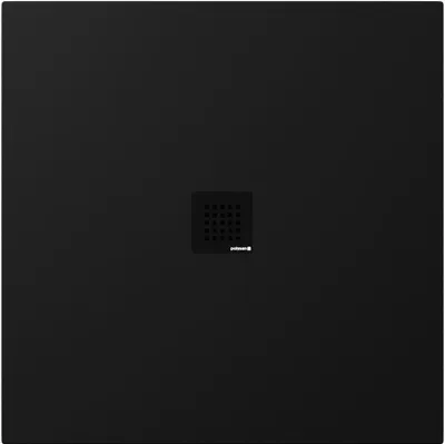 Produktbild von Polysan TRENECA Gussmarmor-Duschwanne 90x90cm, Verkürzungsmöglichkeit, schwarz matt
