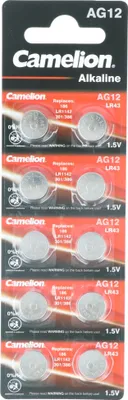Produktbild von LR43, SR43W, VA12GA, 186, 84, LR1142 10er Set LR43 Knopfzelle 386